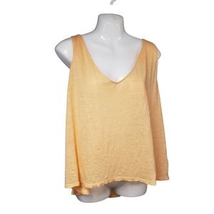 H&M Linen Tank Top Women's XXL Linen Sleeveless Pale Orange Peach